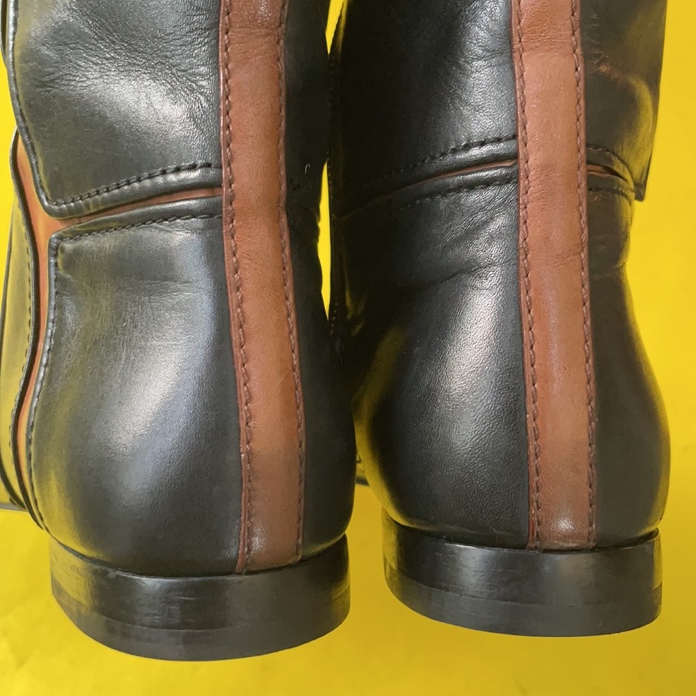 Black/brown Tory Burch leather riding boots - Picture 10 of 15